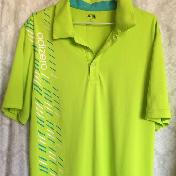 adidas lime green golf shirt